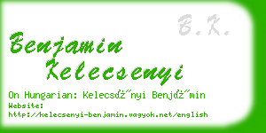 benjamin kelecsenyi business card